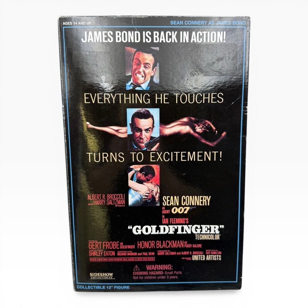 JAMES BOND 007 from GOLDFINGER Movie, Sean Connery, SIDESHOW  12" Action Figure